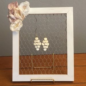 Tiered White Dangling Earrings